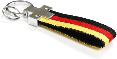 iJDMTOY علم ألمانيا أسود/أحمر/أصفر اللون شريط من النايلون مع حلقة سلسلة مفاتيح متوافقة مع السيارات الأوروبية/الألمانية in Saudi Arabia
