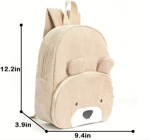 Corduroy Toddler Backpack for Boys and Girls 3-6 Preschool Kindergarten Cute Bear Backpack Kids Travel Daycare Bag in Saudi Arabia