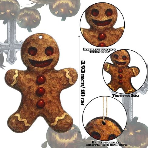 24 Pcs Krampus Wood Christmas Ornaments Krampus Horror Hanging Ornament with Rope Krampus Folklore Christmas Tree Ornaments for Christmas Halloween Holiday Xmas Tree Party Decoration in Saudi Arabia