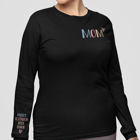 Custom Embroidered Women Sweatshirt Hoodies, Personalized Nickname Mom Grandma Shirt, Christmas Birthday Gifts in Kuwait