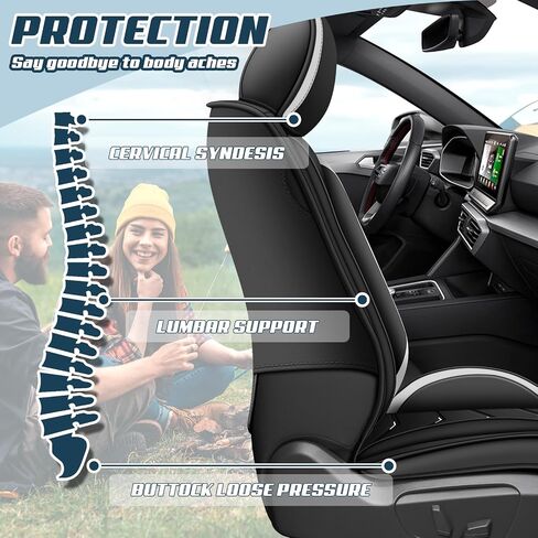 Car Seat Covers for Toyota RAV4 2000-2025, Premium Nappa Leather Car Seat Cover, Stylish Sport Seat Covers， Automobile Seat Cover Sets.(Luxury 5 Seats/Black) in Saudi Arabia