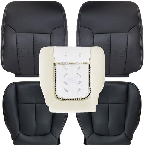 SecosAutoparts Driver & Passenger Bottom Perforated Leather Seat Cover Tan & Top Lean Back & Driver Foam Compatible with Ford F150 Lariat 2009 2010 2011 2012 2013 2014 in Saudi Arabia