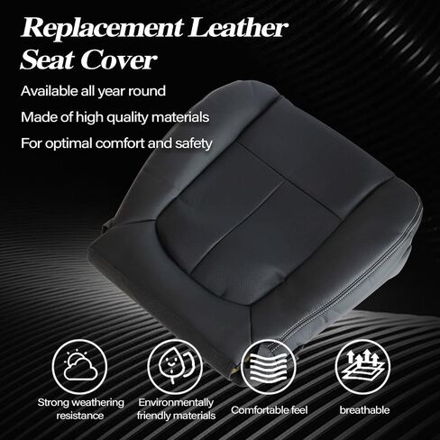 SecosAutoparts Driver & Passenger Bottom Perforated Leather Seat Cover Tan & Top Lean Back & Driver Foam Compatible with Ford F150 Lariat 2009 2010 2011 2012 2013 2014 in Saudi Arabia