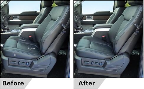 SecosAutoparts Driver & Passenger Bottom Perforated Leather Seat Cover Tan & Top Lean Back & Driver Foam Compatible with Ford F150 Lariat 2009 2010 2011 2012 2013 2014 in Saudi Arabia