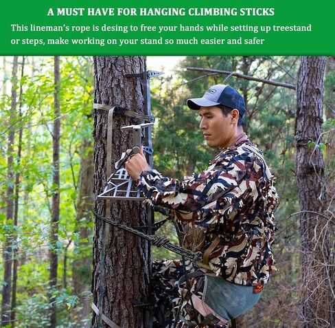 Treestand Lifelines, Linemans Rope for Hunting, Tree Stand Safety Line, Tree Tether Rope, Life Lines for Tree Stands(10 feet), Reflective in Saudi Arabia
