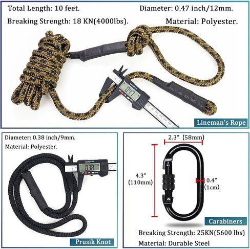 Treestand Lifelines, Linemans Rope for Hunting, Tree Stand Safety Line, Tree Tether Rope, Life Lines for Tree Stands(10 feet), Reflective in Saudi Arabia