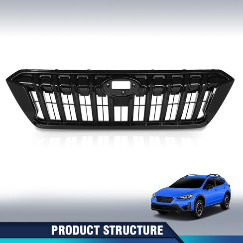 PIT66 Front Bumper Grille Black Chrome Trim Compatible with Subaru Crosstrek 2018-2020 91122FL100, 91123FL170, 91123FL130, 91123FL140, 91123FL100 in Saudi Arabia