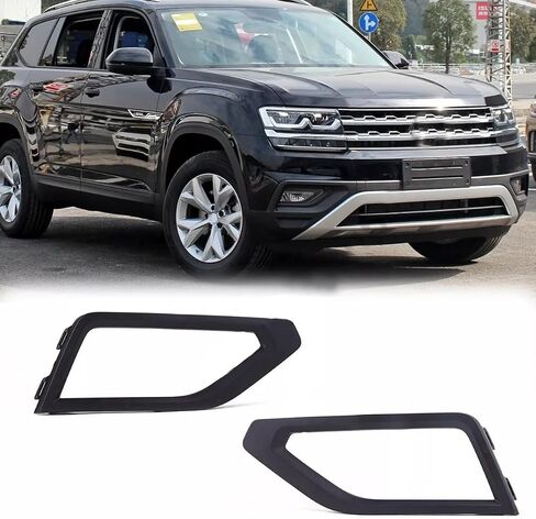 المصد الأمامي مصبغة شبكة مصابيح الضباب لاستبدال VW Atlas 2018 2019 (أسود، يسار) in Kuwait