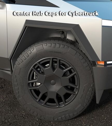 PM Auto 4 PCS Wheel Center Cover Comatible with Tesla Cybertruck 2024-2025, Cybertruck Wheel Center Hub Caps ABS Material Rust and Dust Resistant in Saudi Arabia