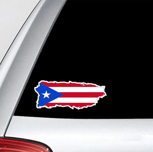 ملصق فينيل لخريطة بورتوريكو بعلم PR للسيارات وسيارات الدفع الرباعي والشاحنات، عبوة من قطعتين in Kuwait
