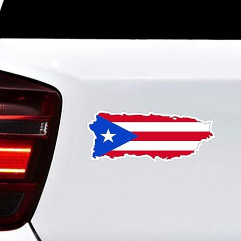 ملصق فينيل لخريطة بورتوريكو بعلم PR للسيارات وسيارات الدفع الرباعي والشاحنات، عبوة من قطعتين in Kuwait