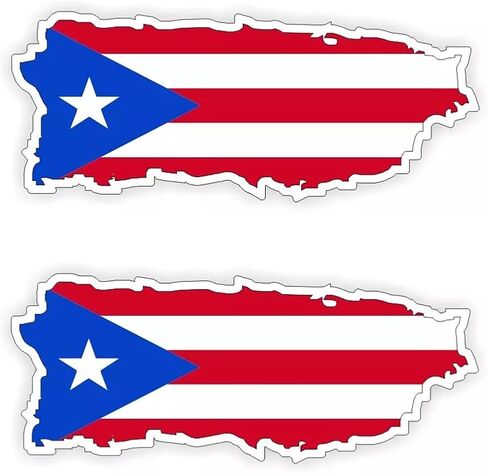 ملصق فينيل لخريطة بورتوريكو بعلم PR للسيارات وسيارات الدفع الرباعي والشاحنات، عبوة من قطعتين in Kuwait
