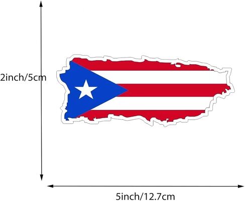 ملصق فينيل لخريطة بورتوريكو بعلم PR للسيارات وسيارات الدفع الرباعي والشاحنات، عبوة من قطعتين in Kuwait