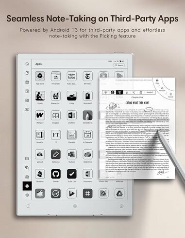 Aipaper mini 8.2 '' ai e ink tablet مع ضوء قابل للتعديل ، دفتر إلكتروني 297ppi مع القلم ، 230 جرام ، تخزين 128 جيجابايت ، أوكترا-كور 2.0 جيجاهرتز ملاحظة الجهاز أخذ الجهاز in Kuwait