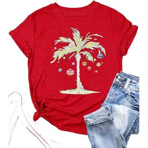 Christmas Shirts for Women: Merry Christmas Printed Short Sleeve T-Shirts Xmas Holiday Tees Tops for Family in Kuwait