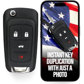 Cut Flip Key Fob, Car Remote Key Fob Replacement Fits w/Chevy Cruze Equinox Trax Impala Malibu Camaro Sonic Chevrolet GMC Terrain Buick Lacrosse Encore Verano 2010 2011 2012 2013 2014 2015 2016 2017 in Saudi Arabia