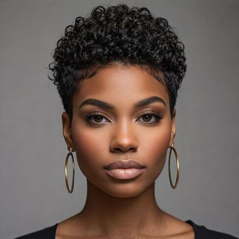 Short Wigs for Black Women Short Black Curly Hairstyle Short Black Wig Short Afro Black Curly Haircuts For Women African American in Saudi Arabia