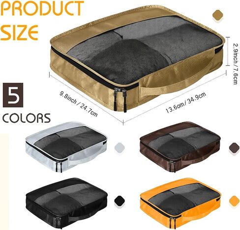 5 Pcs Packing Cubes for Suitcase Large Travel Cubes Carry on Luggage Organizer Bags for Clothes Accessories(S,Pink) in Kuwait