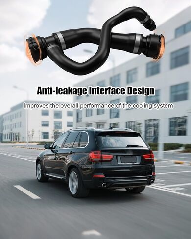 طقم خرطوم مبرد الرادياتير العلوي مناسب لسيارات BMW E70 X5 2007-2013 X5 3.0si يستبدل 17127537107 17127555290، استبدال خرطوم مياه مبرد الرادياتير in Saudi Arabia