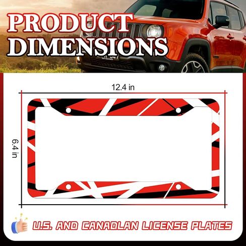 LIN KANG Hibiscus Flower License Plate Frames - 2 Pack Hawiian Tropical Floral Aluminum Metal License Plate Holder Covers,Rust-Proof Waterproof Car Decorative Tag Frames for Standard US 12x6 Inch in Saudi Arabia