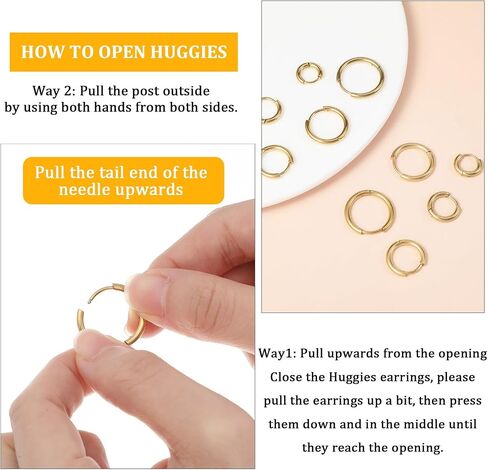 5 أزواج من أقراط Huggie الذهبية، أقراط دائرية صغيرة ذهبية للنساء، 316 حلق غضروف من الفولاذ المقاوم للصدأ لثقب المجوهرات، 6/8/10/12/14 مم in Saudi Arabia