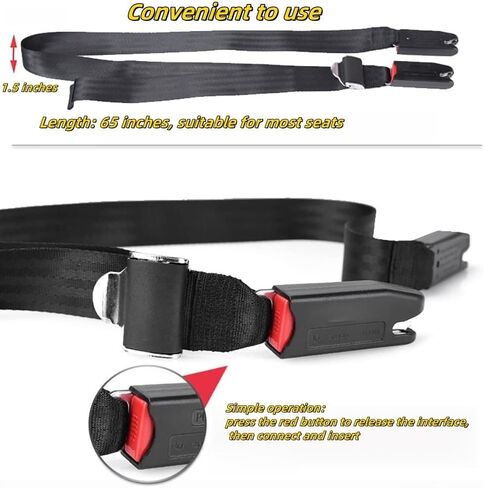 Strap Pads Compatible with 1 Pcs Universal ISOFIX Kids Seat Car Fixing Straps Covers with Latch Interface Accessory Cover Set (Black) in Saudi Arabia
