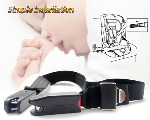 Strap Pads Compatible with 1 Pcs Universal ISOFIX Kids Seat Car Fixing Straps Covers with Latch Interface Accessory Cover Set (Black) in Saudi Arabia