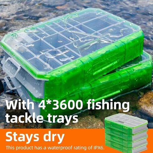 Ghosthorn Fishing Tackle Backpack with 2 Trays 3700 Tackle Boxes & Rod Holders, Large Outdoor Storage Tackle Bag for Fishing in Kuwait