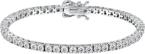 مجموعة Dazzlingrock Collection GRA Certified D Color VVS1 مستديرة من الماس 2|3|4|5 مم سوار تنس مويسانيتي للنساء، فضة استرلينية مطلية بالذهب عيار 14 قيراط، مجوهرات فاخرة لا تسبب الحساسية in Saudi Arabia