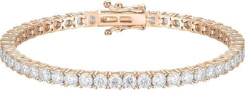 مجموعة Dazzlingrock Collection GRA Certified D Color VVS1 مستديرة من الماس 2|3|4|5 مم سوار تنس مويسانيتي للنساء، فضة استرلينية مطلية بالذهب عيار 14 قيراط، مجوهرات فاخرة لا تسبب الحساسية in Saudi Arabia