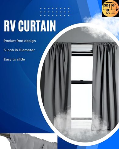 RV Window Curtains for Inside Camper - Blackout Privacy Curtains for RV, Trailer, Van - Thermal Insulated, Easy Install - Perfect for Camper Windows Interior Cover in Saudi Arabia