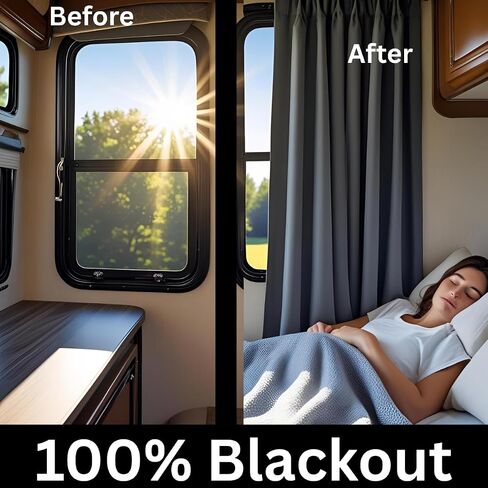 RV Window Curtains for Inside Camper - Blackout Privacy Curtains for RV, Trailer, Van - Thermal Insulated, Easy Install - Perfect for Camper Windows Interior Cover in Saudi Arabia