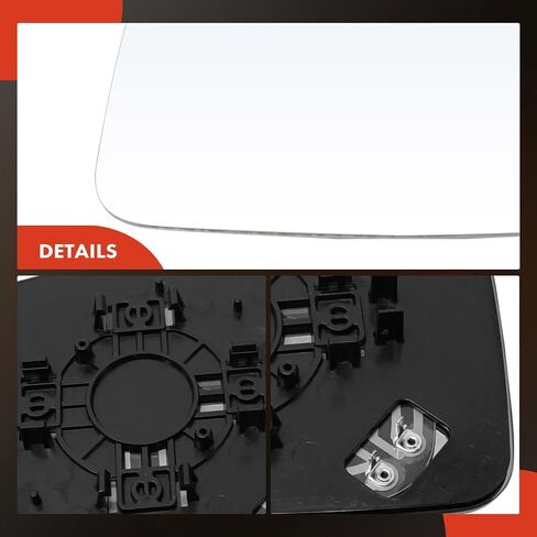 A-Premium Left Driver Side Heated Mirror Glass with Backing Plate - Compatible with Honda Civic 2016 2017 - Exterior Side View Flat Mirror, built in North America, Replace # 76253TBAC01, 76253TGG306 in Saudi Arabia