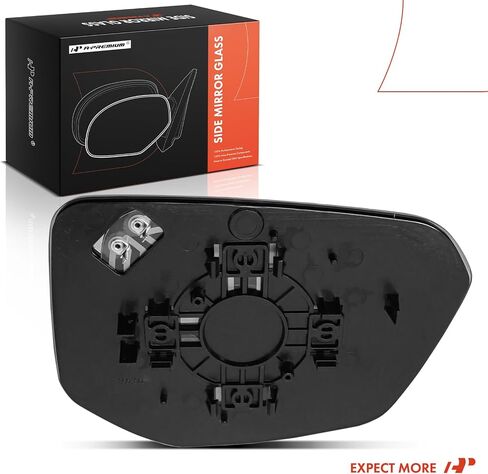 A-Premium Left Driver Side Heated Mirror Glass with Backing Plate - Compatible with Honda Civic 2016 2017 - Exterior Side View Flat Mirror, built in North America, Replace # 76253TBAC01, 76253TGG306 in Saudi Arabia