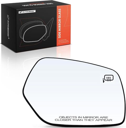 A-Premium Right Passenger Side Heated Mirror Glass with Backing Plate - Compatible with Subaru Impreza, XV Crosstrek, WRX, WRX STI, 2015 - Exterior Side View Convex Mirror in Saudi Arabia