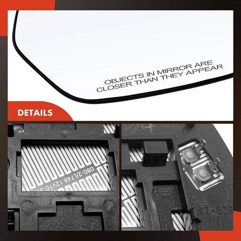A-Premium Right Passenger Side Heated Mirror Glass with Backing Plate - Compatible with Subaru Impreza, XV Crosstrek, WRX, WRX STI, 2015 - Exterior Side View Convex Mirror in Saudi Arabia