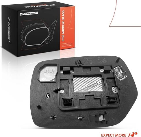 A-Premium Right Passenger Side Heated Mirror Glass with Backing Plate - Compatible with Subaru Impreza, XV Crosstrek, WRX, WRX STI, 2015 - Exterior Side View Convex Mirror in Saudi Arabia