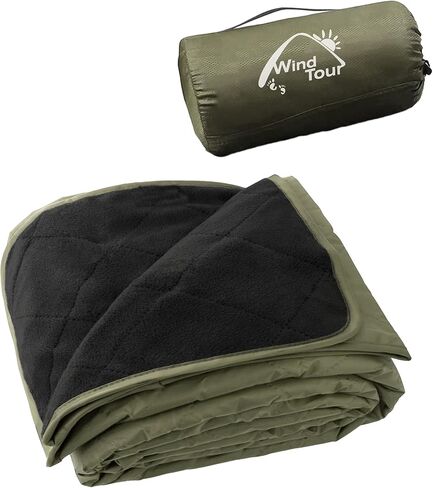 Warm Polar Fleece Blanket Picnic Outdoor & Beach, Machine Washable Camping Quilt for Cold Weather, Adventure, Sleeping, Backpacking (Black) in Kuwait