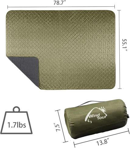 Warm Polar Fleece Blanket Picnic Outdoor & Beach, Machine Washable Camping Quilt for Cold Weather, Adventure, Sleeping, Backpacking (Black) in Kuwait