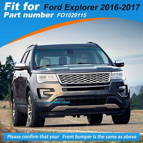غطاء خطاف سحب المصد الأمامي للسيارة مناسب لسيارة Ford Explorer 2016 2017 عين السحب FO1029115 FB5Z17A900AA غطاء مقطورة (أبيض، جانب الركاب الأيمن) in Kuwait