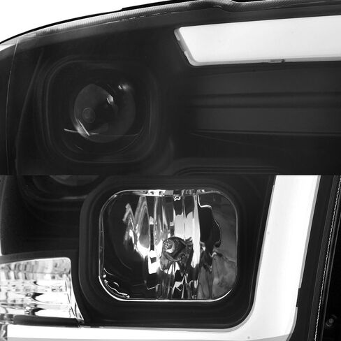 AKKON - لـ 2009-2018 دودج رام 1500 2500 3500 شاحنة LED أنبوب أسود لجهاز العرض المصابيح الأمامية اليسرى + اليمنى in Saudi Arabia