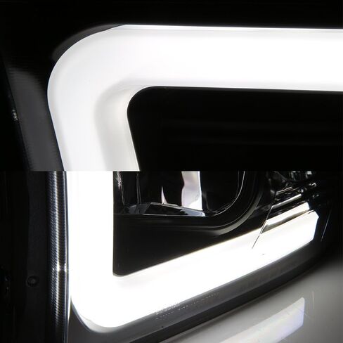 AKKON - لـ 2009-2018 دودج رام 1500 2500 3500 شاحنة LED أنبوب أسود لجهاز العرض المصابيح الأمامية اليسرى + اليمنى in Saudi Arabia