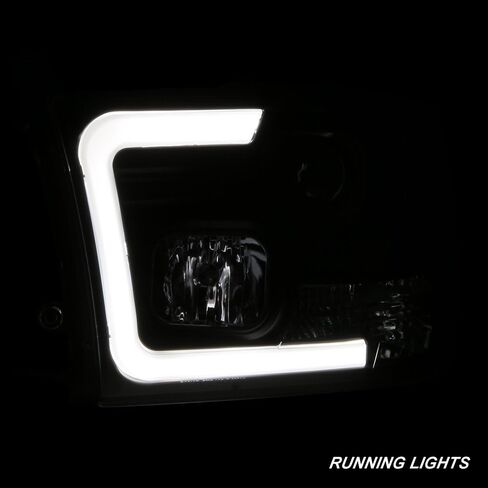 AKKON - لـ 2009-2018 دودج رام 1500 2500 3500 شاحنة LED أنبوب أسود لجهاز العرض المصابيح الأمامية اليسرى + اليمنى in Saudi Arabia