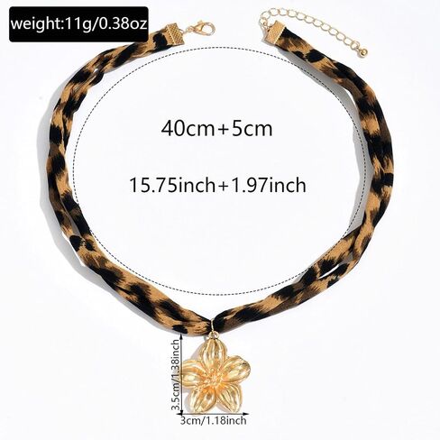 Scarf Necklace with Charm for Women Boho Scarf Charm Necklace Cross Conch Flower Leopard Choker Necklaces Trendy Summer Jewelry Gifts for Women in Saudi Arabia