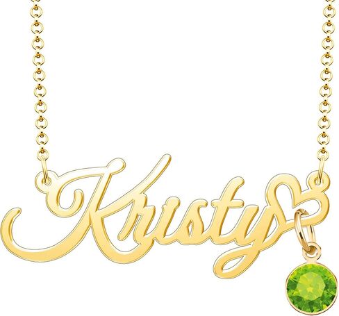 Customizable Name Necklace Personalized with Birthstone for Women Sterling Silver in Saudi Arabia