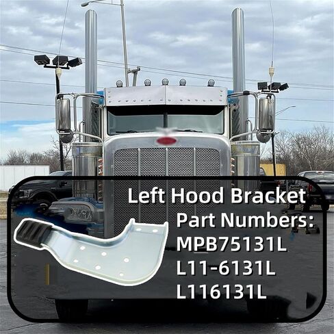 الجانب الأيسر غطاء محرك السيارة السفلي دليل قوس استبدال ل Peterbilt 389 131 غطاء محرك السيارة فقط يستبدل MPB75131L L11-6131L L116131L سائق الجانب الأيسر in Kuwait
