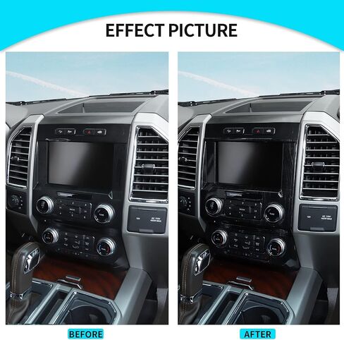 JeCar Black Wood Grain Interior Center Console Dash Panel Trim Overlay for 2015-2020 Ford F150 Interior Accessories in Saudi Arabia