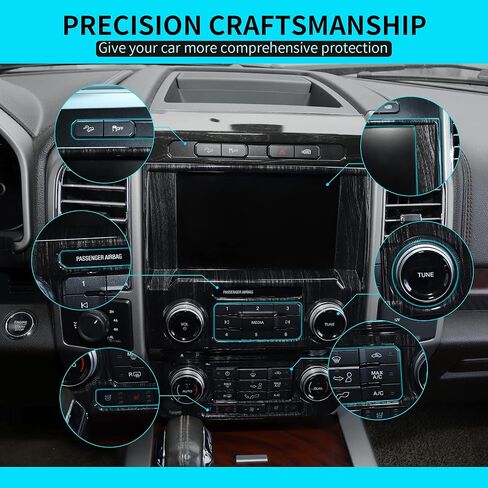 JeCar Black Wood Grain Interior Center Console Dash Panel Trim Overlay for 2015-2020 Ford F150 Interior Accessories in Saudi Arabia