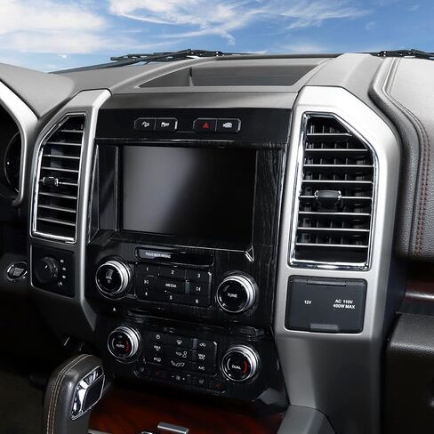 JeCar Black Wood Grain Interior Center Console Dash Panel Trim Overlay for 2015-2020 Ford F150 Interior Accessories in Saudi Arabia