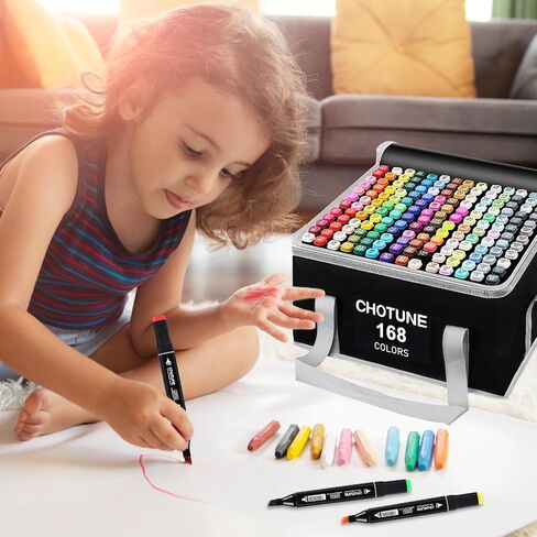 Chris.W 262 Slots Marker Pen Case Markers Carrying Bag Holder for Marker and Sketch Marker, Permanent Paint Marker, Dry Erase Marker, Repair Marker Pen, Color Highlighter(Black) in Saudi Arabia